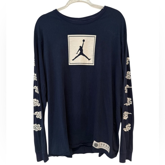 Jordan Other - Air Jordan Tokyo Japan Navy Blue Olympics Long Sleeve Tee Shirt Size XXL RARE